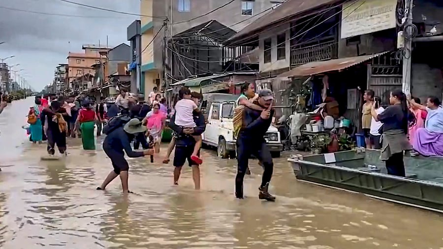 <div class="paragraphs"><p>File photo of people being rescued from a flood affected area, in Imphal East district.   </p></div>