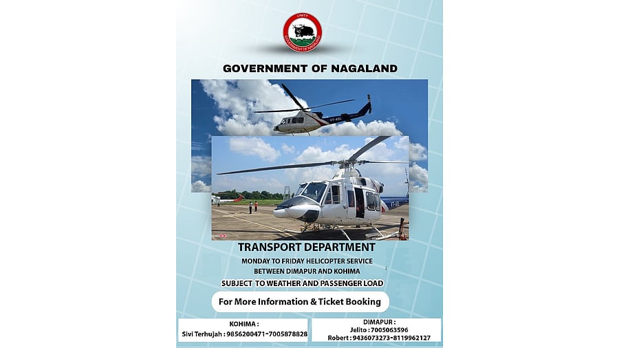 <div class="paragraphs"><p>The neighbouring Nagaland on Tuesday started a helicopter service as communication on NH-29 connecting Dimapur with the state capital Kohima remained snapped due landslides.</p></div>