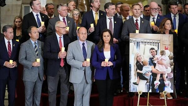 <div class="paragraphs"><p>Vigil for conservative activist Charlie Kirk in Statuary Hall of the U.S. Capitol in Washington.</p></div>