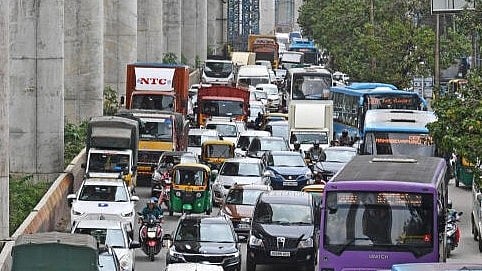 <div class="paragraphs"><p>Slow moving traffic on ORR, Bengaluru.</p></div>