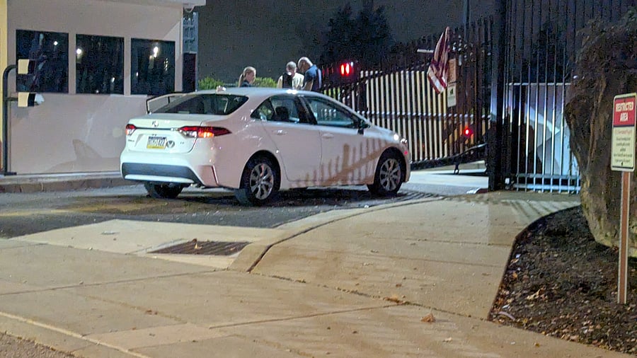 <div class="paragraphs"><p>The driver rammed the car into the gate of the compound, accelerating right before impact.</p></div>