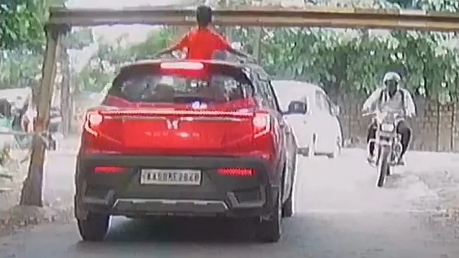 The boy suffered minor injuries but the cops registered a case of rash and negligent driving. Credit: X