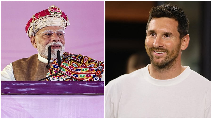 <div class="paragraphs"><p>PM Narendra Modi(L), Lionel Messi</p></div>
