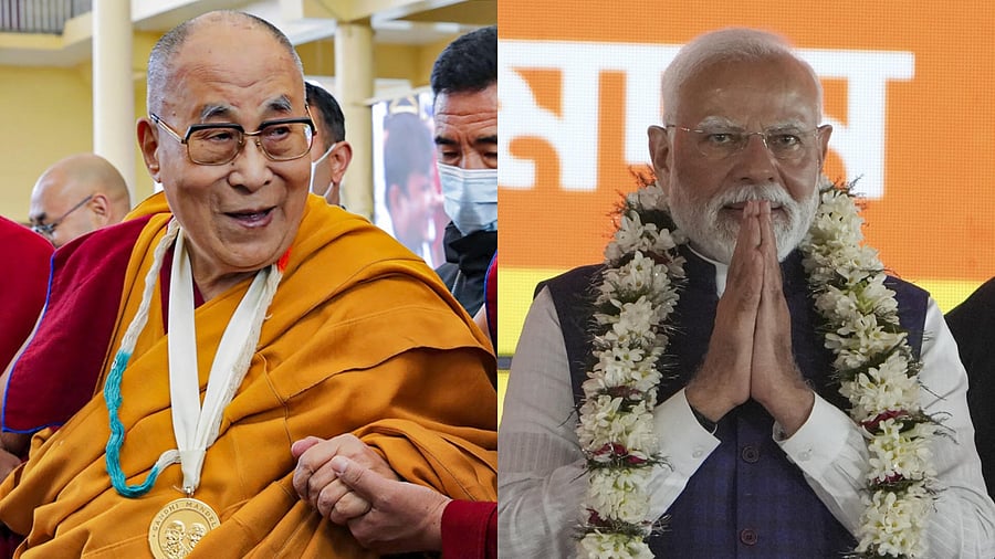 <div class="paragraphs"><p>Dalai Lama (L) and Prime Minister Narendra Modi (R)</p></div>