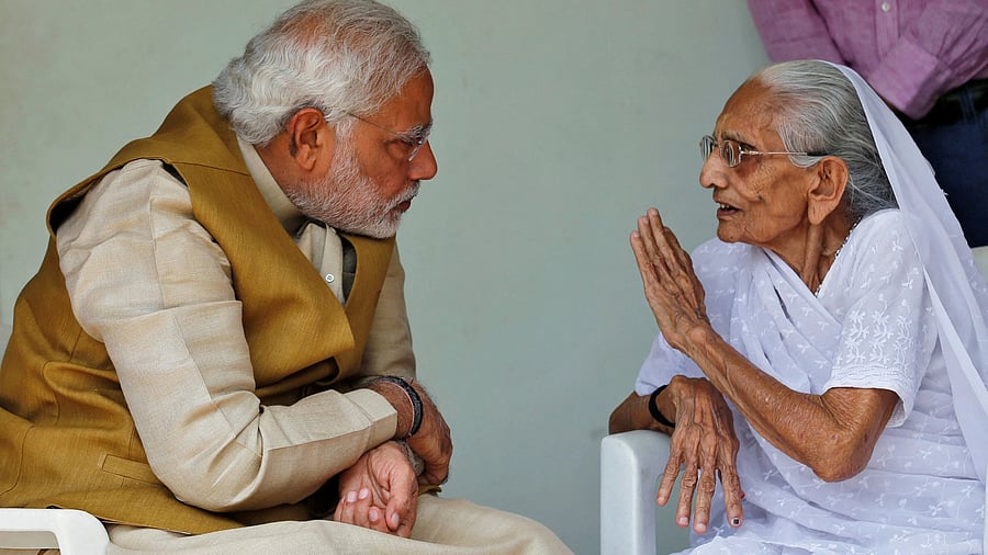 <div class="paragraphs"><p>File photo of PM Narendra Modi, with his late mother Heeraben.&nbsp;</p></div>