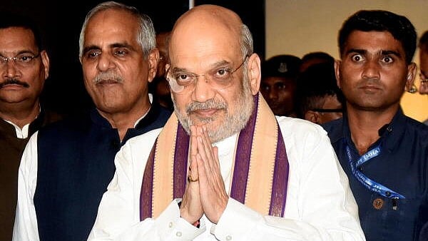 <div class="paragraphs"><p>Union Home Minister Amit Shah upon his arrival in Bihar's Patna.</p></div>