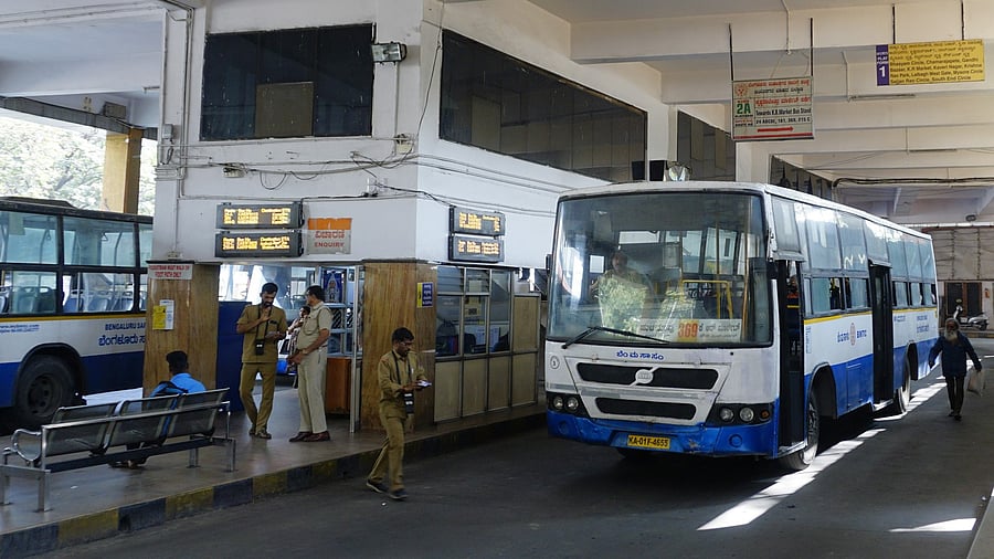 <div class="paragraphs"><p>A representative image of a BMTC bus stand.</p></div>