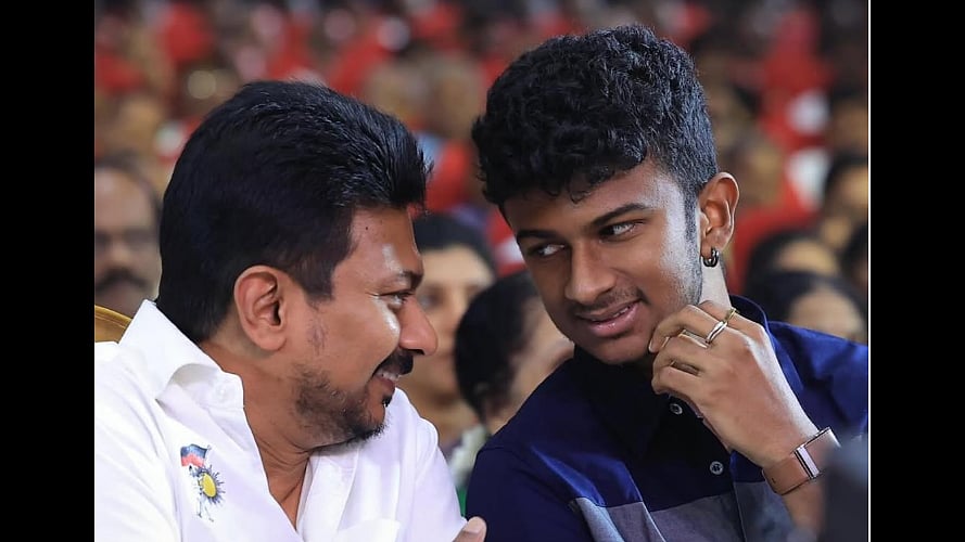 <div class="paragraphs"><p>Inban with his father Udhayanidhi Stalin.</p></div>