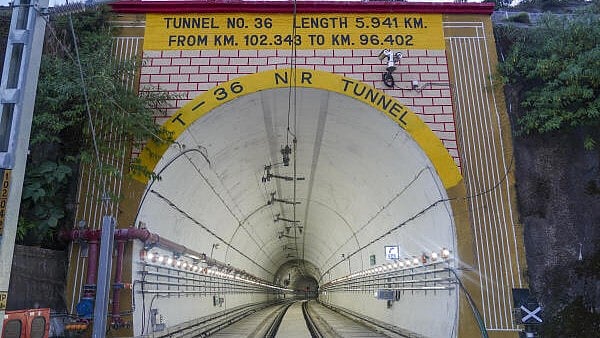 <div class="paragraphs"><p>Atunnel on the 272-km Udhampur-Srinagar-Baramulla Rail Link (USBRL) project corridor, in Jammu &amp; Kashmir.</p></div>