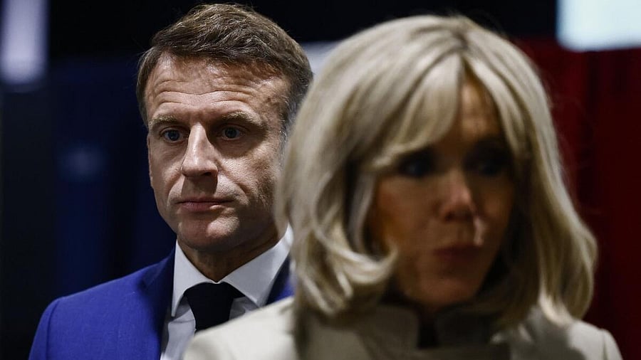 <div class="paragraphs"><p>French President Emmanuel Macron and his wife Brigitte Macron. </p></div>
