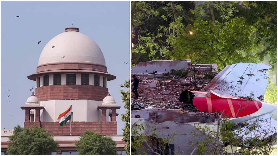 <div class="paragraphs"><p>Supreme Court(L), the site of the Air India plane crash</p></div>
