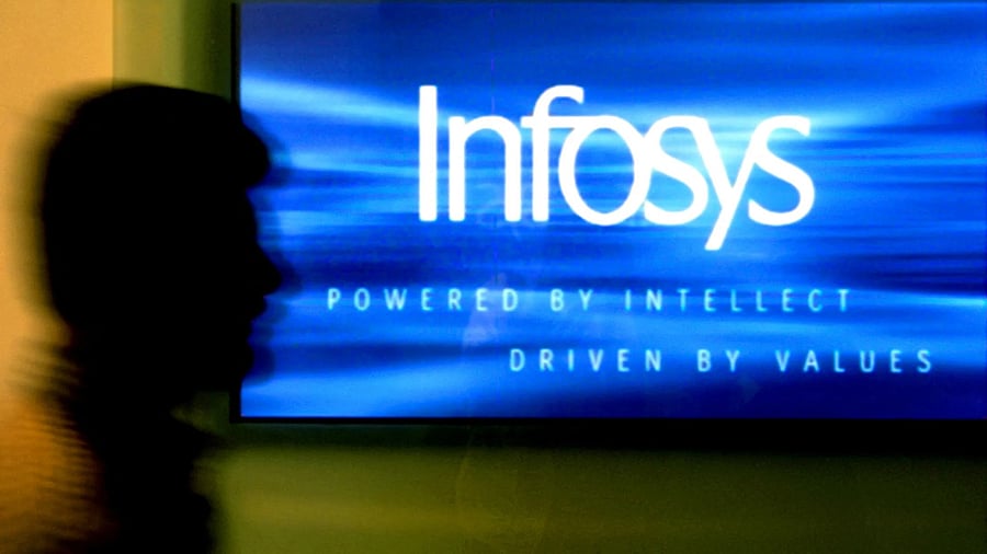 <div class="paragraphs"><p>A man walks past a billboard of Infosys Technologies Ltd's office in Bangalore, capital of the southern state of Karnataka</p></div>