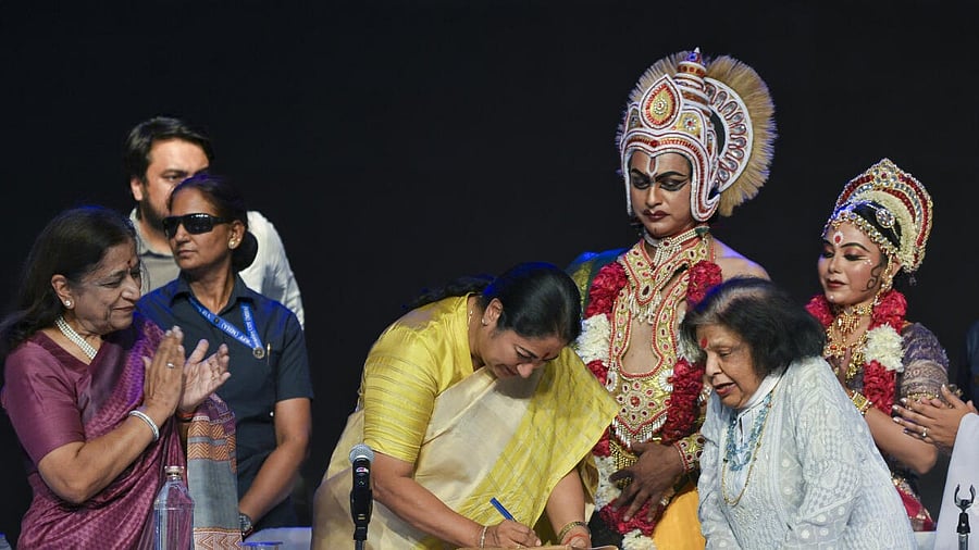<div class="paragraphs"><p>Delhi CM Rekha Gupta during a 'ramlila' programme, at Shriram Bharatiya Kala Kendra, in New Delhi. </p></div>