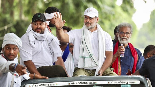 <div class="paragraphs"><p>LoP in the Lok Sabha and Congress leader Rahul Gandhi and RJD leader Tejashwi Yadav.</p></div>