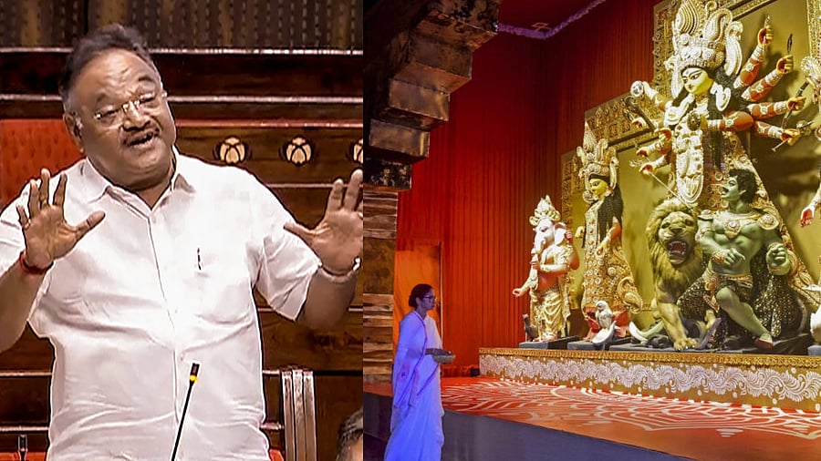 <div class="paragraphs"><p>(L) Bengal BJP Chief Samik Bhattacharya and (R) West Bengal CM Mamata Banerjee.</p></div>