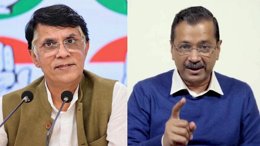 <div class="paragraphs"><p>Congress Media and Publicity Department Chairman Pawan Khera (L) and AAP chief Arvind Kejriwal.</p></div>