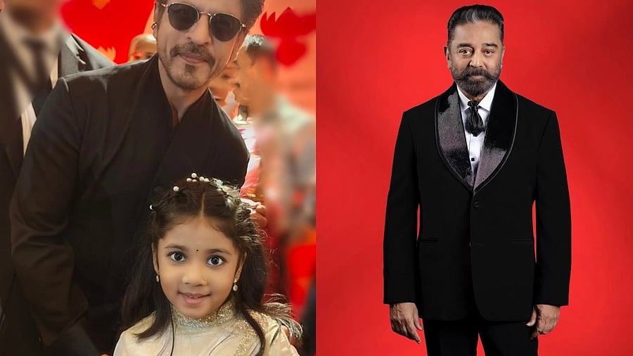 <div class="paragraphs"><p>A collage of SRK, Treesha Thoshar and Kamal Haasan.</p></div>