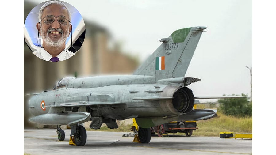 <div class="paragraphs"><p>A MiG-21 aircraft. Inset:&nbsp;Wing Commander Avinash Chikte (Retd)</p></div>