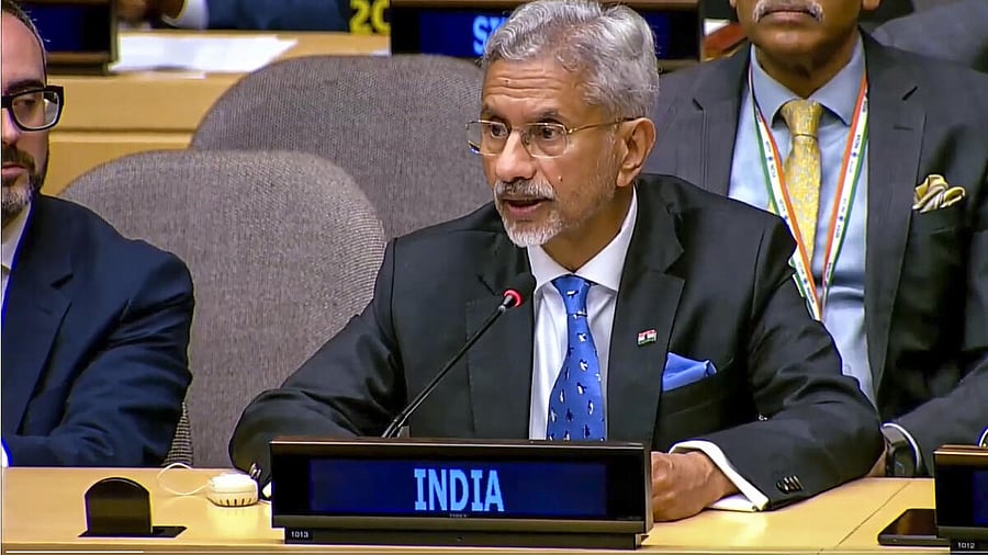 <div class="paragraphs"><p>In this screengrab from a video posted on Sept. 25, 2025, External Affairs Minister S. Jaishankar speaks at the G20 Foreign Ministers’ Meeting, in New York, USA.</p></div>