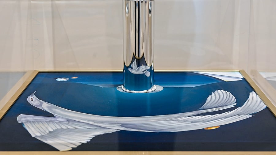 <div class="paragraphs"><p>Shereen Miller’s ‘Wings of Peace’ painting, now displayed at&nbsp;the Miller Museum of Anamorphic Art in Cooke Town, was&nbsp;showcased at St Paul’s Cathedral, London in 1986. She was the&nbsp;first living artist to display her work at the Cathedral in its 400-year&nbsp;history. </p></div>