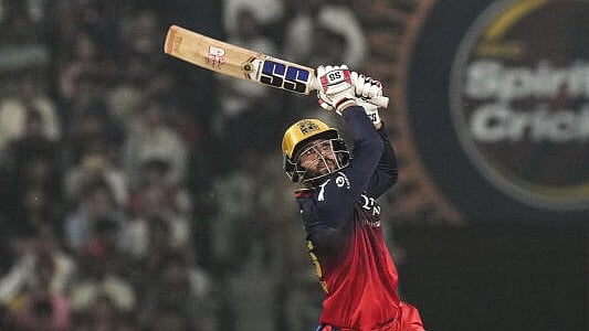 <div class="paragraphs"><p>Jitesh Sharma plays a shot during IPL T20 cricket match. File photo.</p></div>