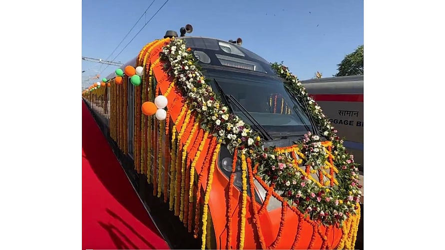 <div class="paragraphs"><p>Narendra Modi flagged off two new Vande Bharat Express trains from Rajasthan.</p></div>