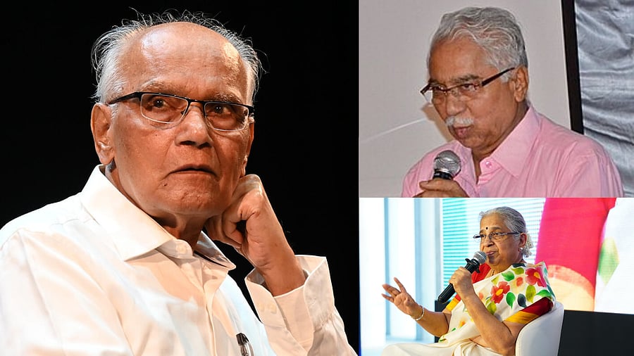 <div class="paragraphs"><p>S L Bhyrappa (L), Chandrashekhara Kambara (top) and Sudha Murty (below)</p></div>