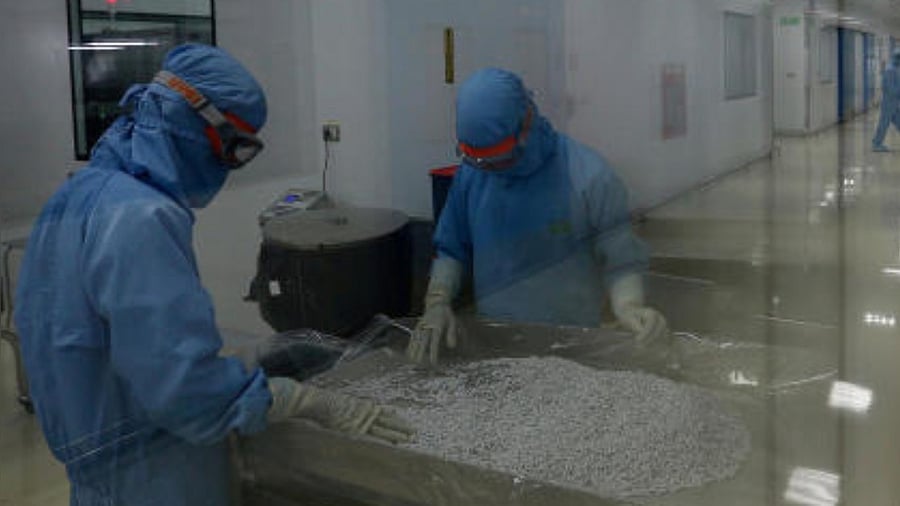 <div class="paragraphs"><p>Employees work at the pharmaceutical plant of Lupin, India's No. 2 drugmaker, in Verna, in the western state of Goa, India. </p></div>
