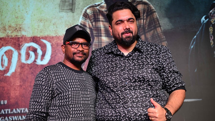 Writer-director Punit Rangaswamy with the film's producer, Tharun Sudhir.