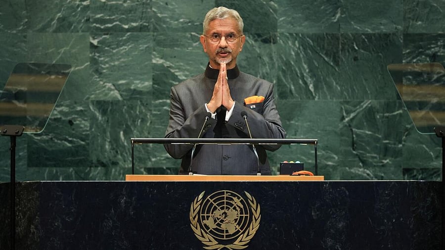 <div class="paragraphs"><p>Foreign Minister Subrahmanyam Jaishankar addresses the 80th United Nations General Assembly (UNGA), at the U.N. headquarters in New York City, U.S., September 27, 2025.</p></div>