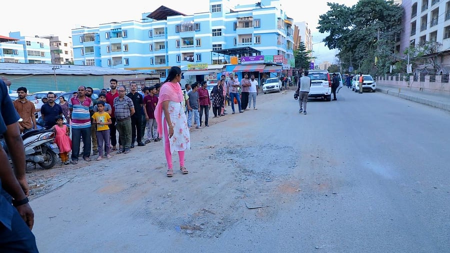 <div class="paragraphs"><p>A pothole-ridden road during the CM’s city inspection. </p></div>