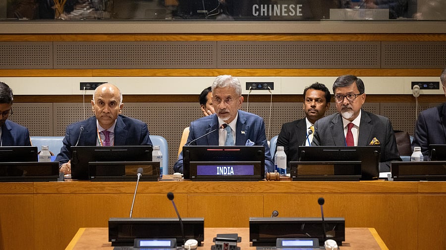 <div class="paragraphs"><p>S Jaishankar at&nbsp;a meeting of the BRICS Foreign Ministers in New York.</p></div>