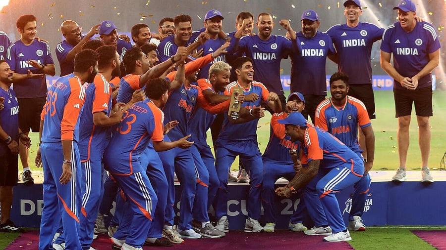 <div class="paragraphs"><p>Indian players celebrate their win. </p></div>
