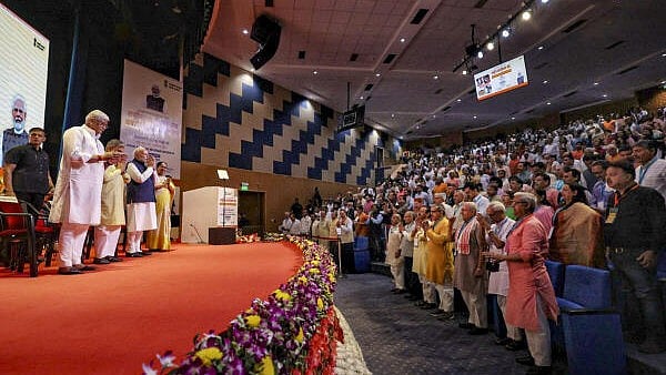 <div class="paragraphs"><p>Prime Minister Narendra Modi during the centenary celebrations of the Rashtriya Swayamsevak Sangh (RSS).</p></div>
