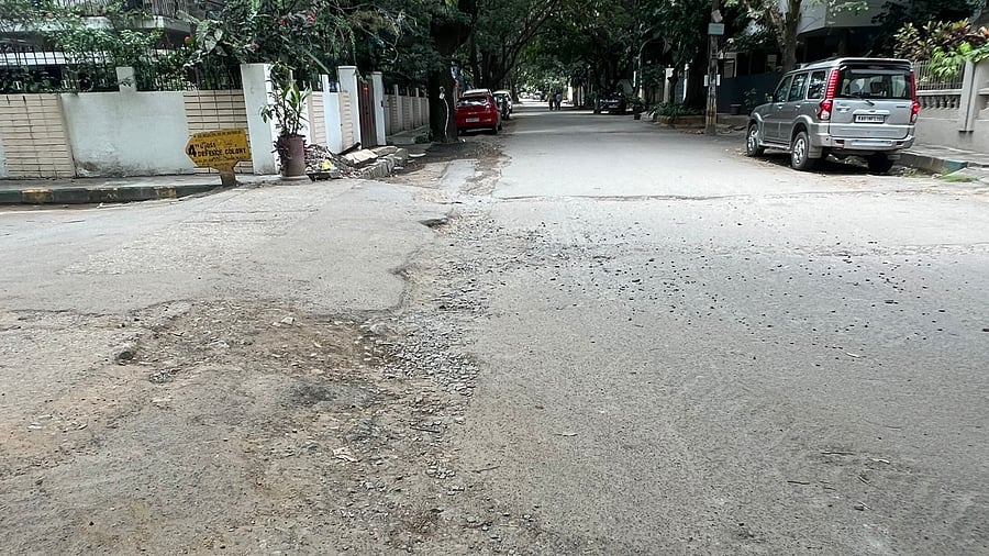 <div class="paragraphs"><p>Bad road patches a common sight at Defence Colony. </p></div>