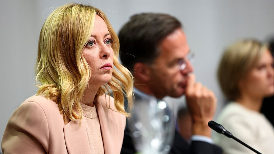 <div class="paragraphs"><p>Italian Prime Minister Giorgia Meloni attends an opening plenary at the European Political Community summit in Copenhagen, Denmark, October 2, 2025.</p></div>