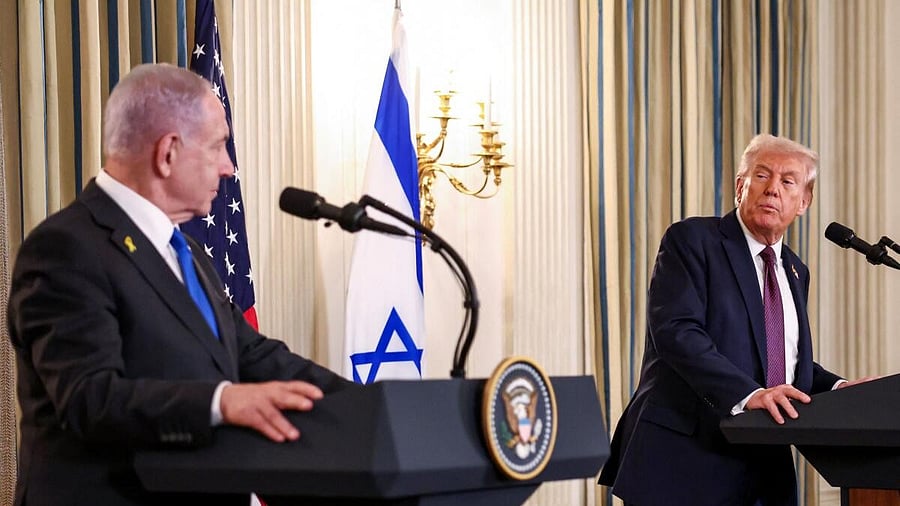<div class="paragraphs"><p>US President Trump meets Israeli PM Netanyahu at the White House in Washington</p><p></p></div>