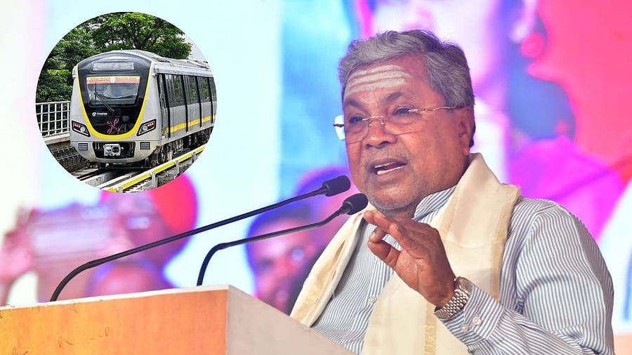 <div class="paragraphs"><p>Siddaramaiah,&nbsp;Namma Metro's Yellow Line at Rastriya Vidyalaya interchange (inset).</p></div>