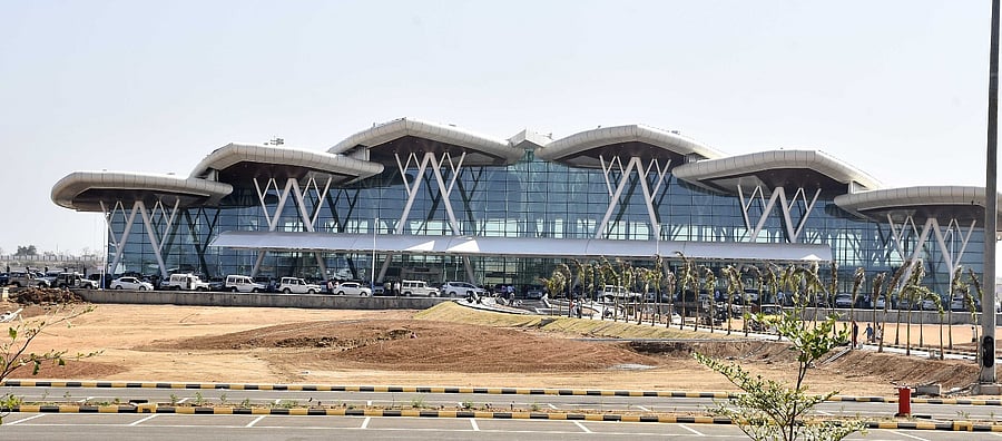 <div class="paragraphs"><p>A view of airport at Sogane near Shivamogga.<strong> </strong></p></div>