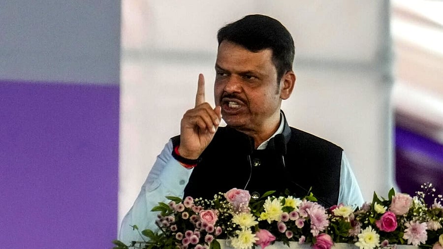 <div class="paragraphs"><p>Maharashtra Chief Minister Devendra Fadnavis speaks during the inauguration of Phase 1 of the Navi Mumbai International Airport, in Navi Mumbai.</p></div>
