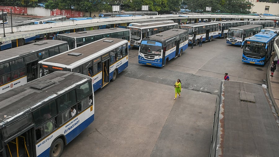 <div class="paragraphs"><p>With a fleet of about 7,000 buses the BMTC ferries approximately 48 lakh passengers every day. DH FILE PHOTO</p></div>