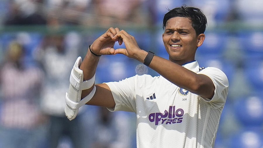 <div class="paragraphs"><p>Yashasvi Jaiswal celebrates his feat.&nbsp;</p></div>