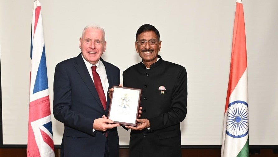 <div class="paragraphs"><p>Minister of State for Defence Sanjay Seth (R) with the United Kingdom’s Minister of State for Defence Vernon Coaker in Mumbai.</p></div>