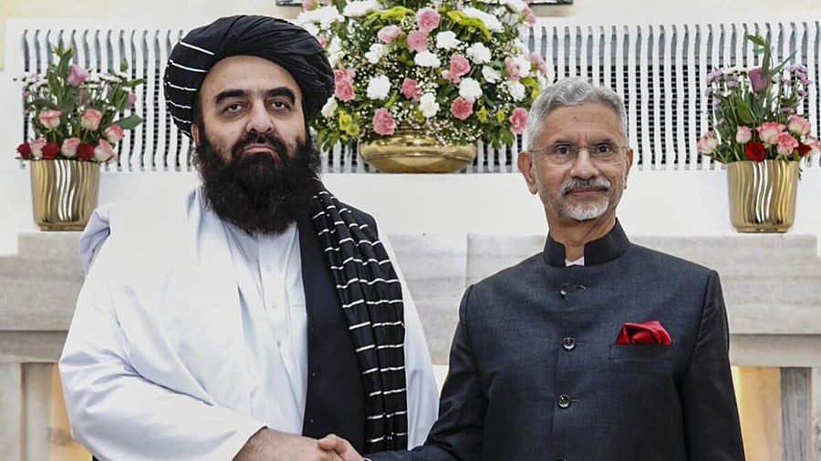 <div class="paragraphs"><p>In this image posted on Oct. 10, 2025, Union External Affairs Minister S Jaishankar during a meeting with his Afghani counterpart Amir Khan Muttaqi, in New Delhi.</p></div>