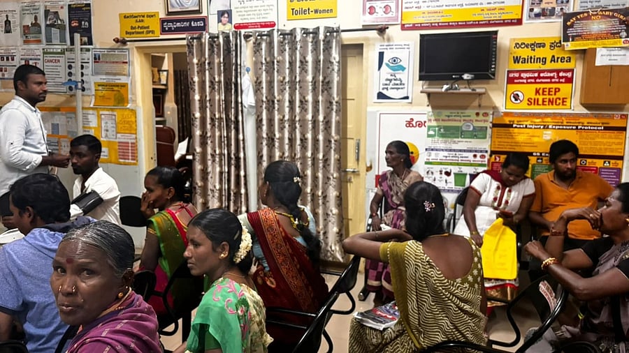 A very crowded PHC at Bangarappa Nagar. Public health centres give succour to the underprivileged classes as they cannot afford to pay for services at private facilities. DH Photo/Amullya Shivashankar