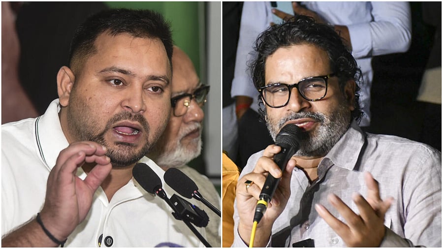 <div class="paragraphs"><p>Tejashwi Yadav (L), Prashant Kishor.</p></div>