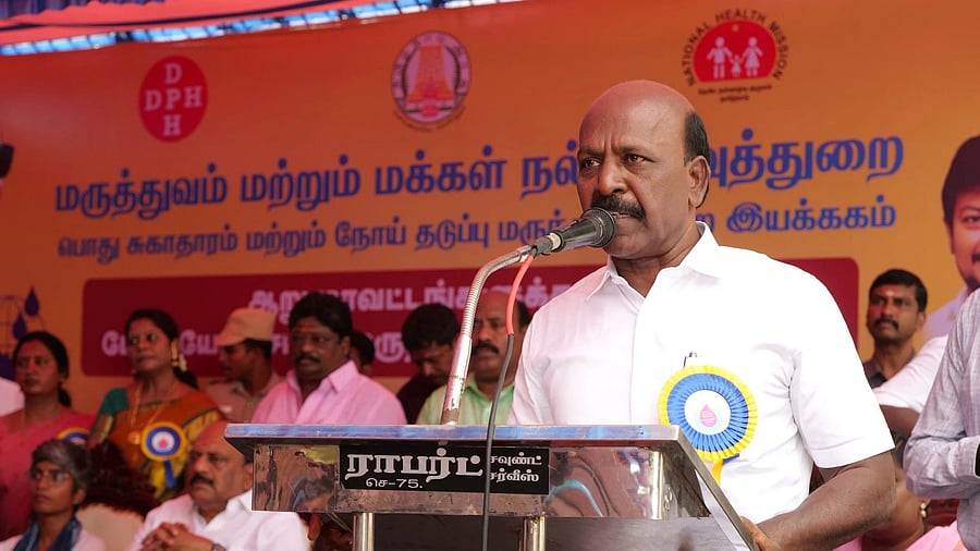 <div class="paragraphs"><p>Ma&nbsp;Subramanian during special polio drop camp in Chengalpattu.</p></div>