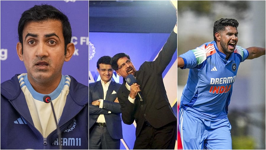 <div class="paragraphs"><p>From left: Gautam Gambhir,&nbsp;Kris Srikkanth and Harshit Rana.</p></div>