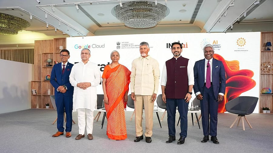 Google Cloud Global CEO Thomas Kurien (extreme right) announced the investment at Bharat AI Shakti hosted by the company in New Delhi in the presence of Union Railways &amp; IT minister Ashwini Vaishnaw, Union Finance Minister Nirmala Sitharaman, Andhra Pradesh Chief Minister, N Chandrababu Naidu and IT minister Nara Lokesh