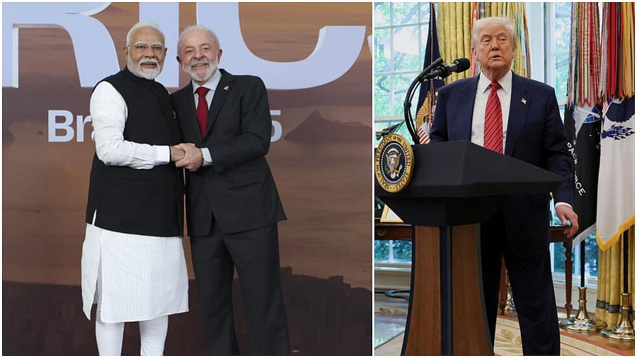 <div class="paragraphs"><p>PM Narendra Modi with Brazil's Luiz Inacio Lula da Silva(L), US President Donald Trump</p></div>